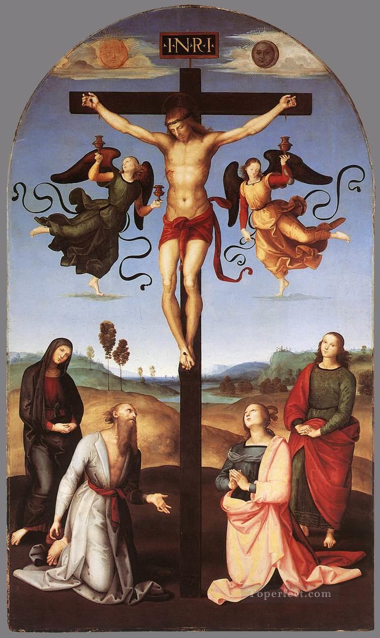 Crucifixion Citta di Castello Altarpiece Renaissance master Raphael Oil Paintings
